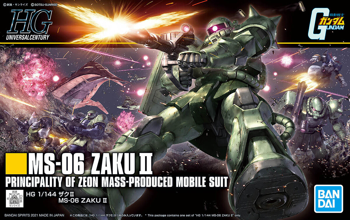 HGUC 1/144 MS-06 Zaku II — box artwork