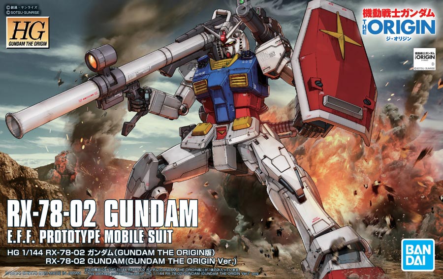 HG RX-78-02 Gundam (The Origin Ver.) — box artwork