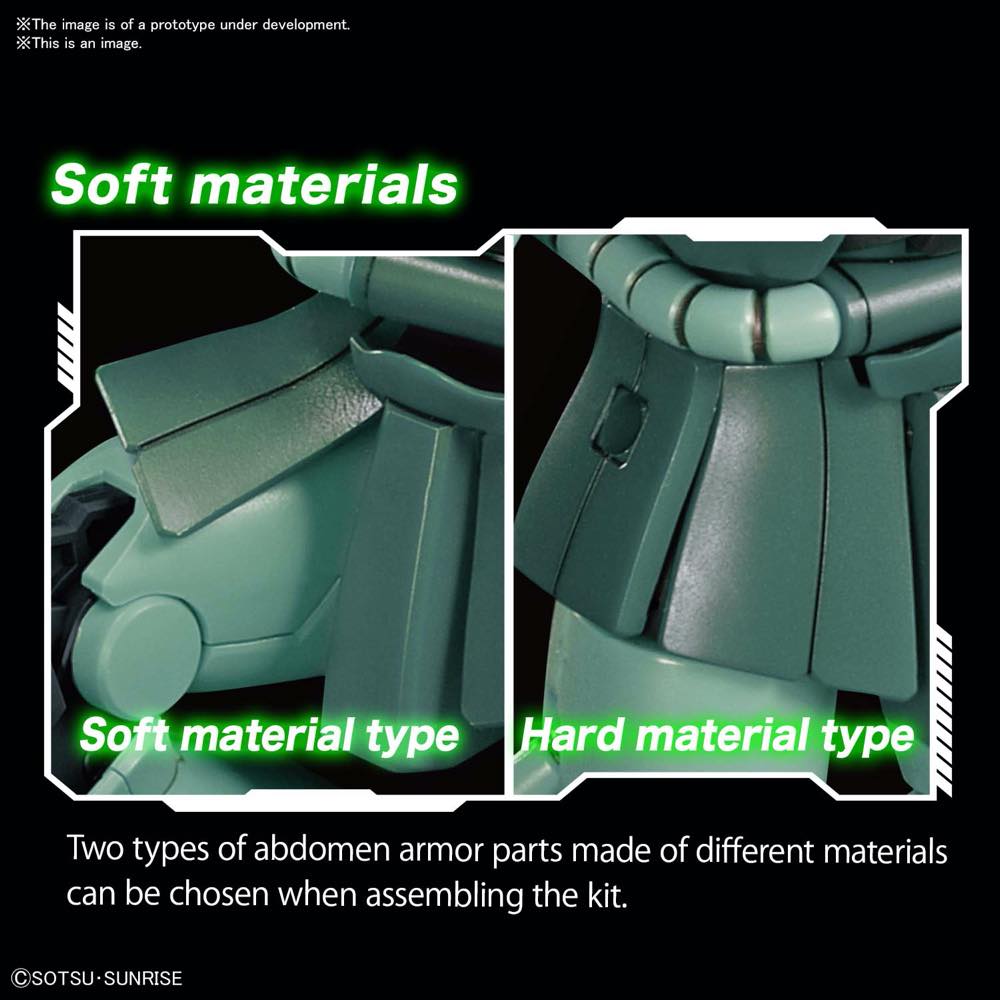 HGUC 1/144 MS-06 Zaku II — skirt material options