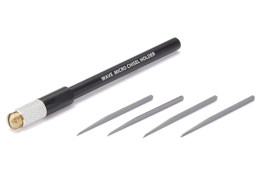 Wave HG Micro Chisel Set HT-556 — black grip and four blades